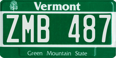 VT license plate ZMB487
