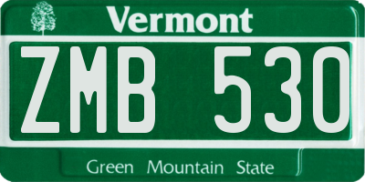 VT license plate ZMB530
