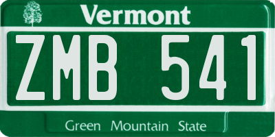 VT license plate ZMB541