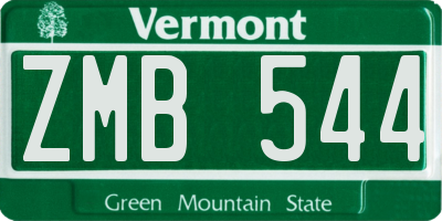 VT license plate ZMB544