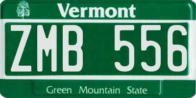 VT license plate ZMB556