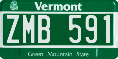 VT license plate ZMB591