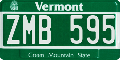 VT license plate ZMB595
