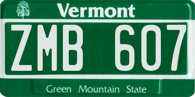 VT license plate ZMB607