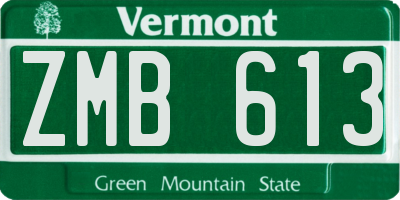 VT license plate ZMB613