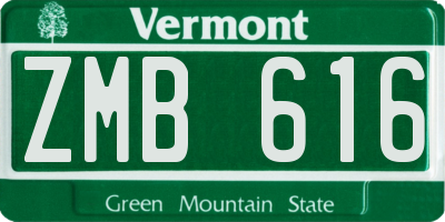 VT license plate ZMB616