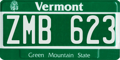 VT license plate ZMB623