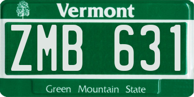 VT license plate ZMB631