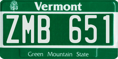 VT license plate ZMB651