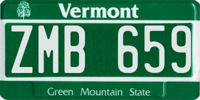 VT license plate ZMB659
