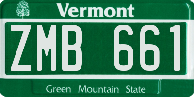 VT license plate ZMB661