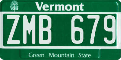 VT license plate ZMB679