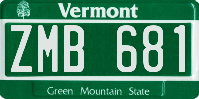 VT license plate ZMB681