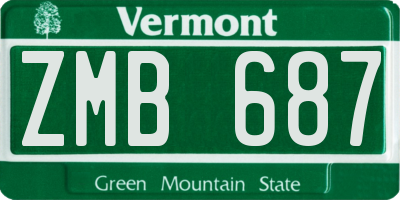 VT license plate ZMB687