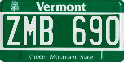 VT license plate ZMB690