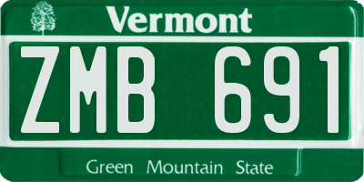 VT license plate ZMB691