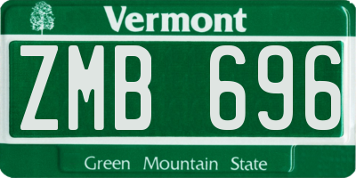 VT license plate ZMB696