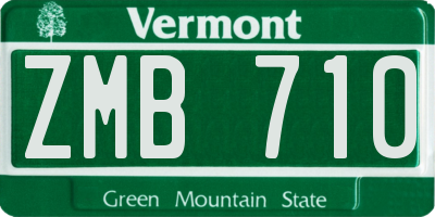 VT license plate ZMB710