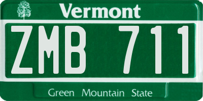 VT license plate ZMB711