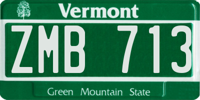 VT license plate ZMB713