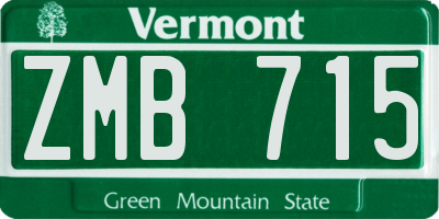 VT license plate ZMB715