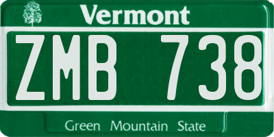 VT license plate ZMB738