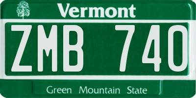 VT license plate ZMB740