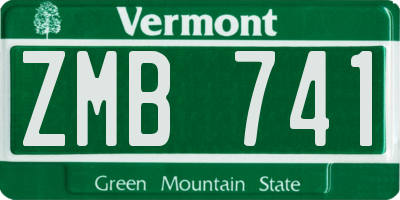 VT license plate ZMB741