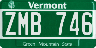 VT license plate ZMB746