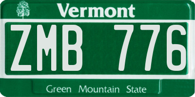 VT license plate ZMB776