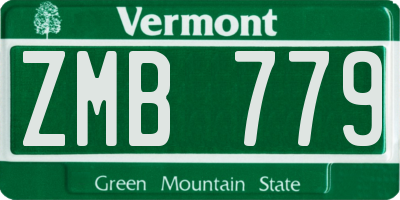 VT license plate ZMB779