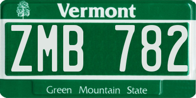 VT license plate ZMB782