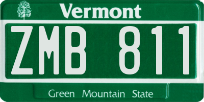 VT license plate ZMB811