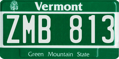 VT license plate ZMB813