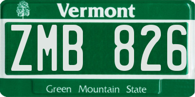VT license plate ZMB826