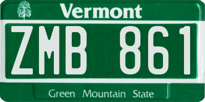 VT license plate ZMB861