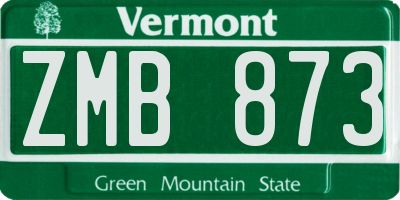 VT license plate ZMB873