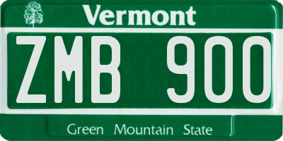 VT license plate ZMB900