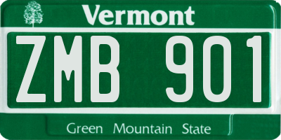 VT license plate ZMB901