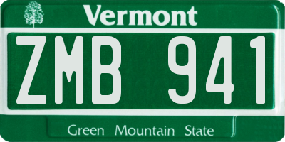 VT license plate ZMB941
