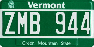 VT license plate ZMB944