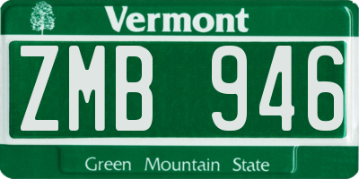 VT license plate ZMB946