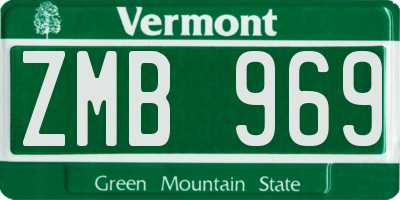 VT license plate ZMB969