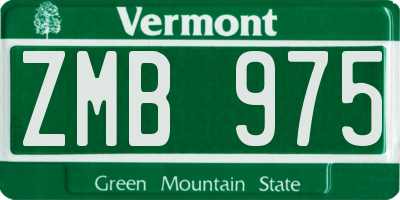 VT license plate ZMB975
