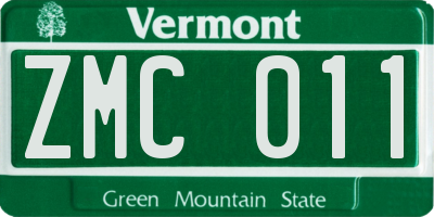 VT license plate ZMC011