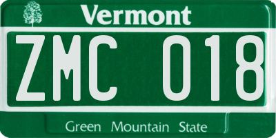 VT license plate ZMC018