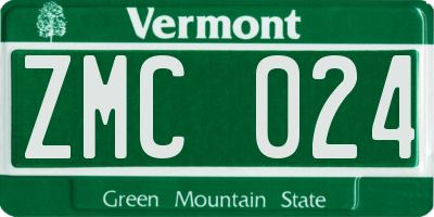 VT license plate ZMC024