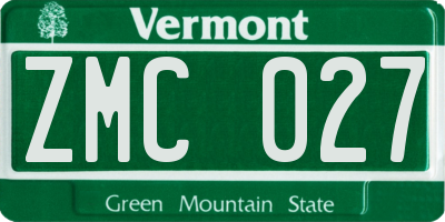 VT license plate ZMC027