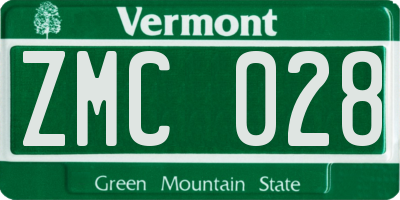 VT license plate ZMC028