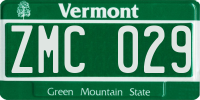 VT license plate ZMC029